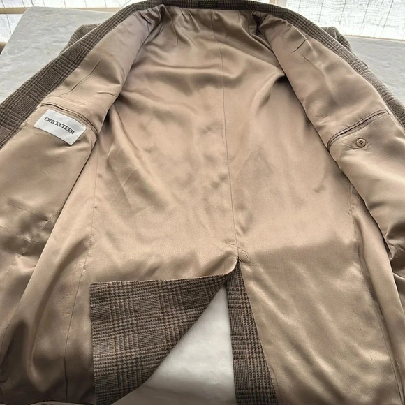 CRICKETEER Vintage Wool Camel Hair Houndstooth Plaid Blazer Sport Coat 46L - Picture 9 of 16